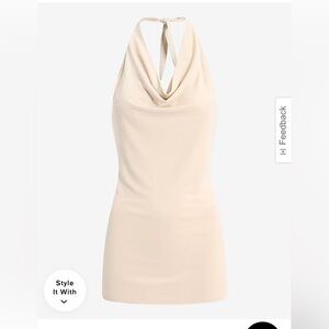 EXPRESS cowl neck halter open back , Nude, sz M